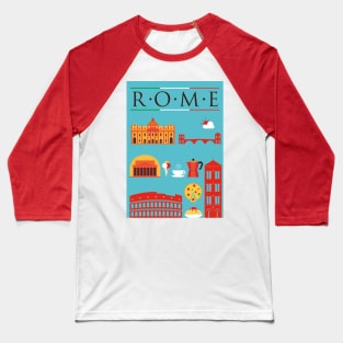 Rome Poster Baseball T-Shirt